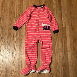 3/$10 Carters like new striped red and white zippered footed sleeper
